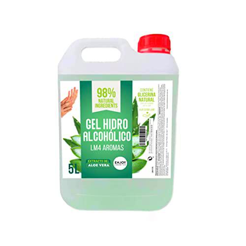 ENJOY COSMETICS | Gel Hidroalcohólico | 70% Alcohol | Con Extracto Natural de Aloe Vera y Glicerina Natural | Cuidado de la Piel | 98% Ingredientes Naturales | Ideal para Casa y Comercios | 5000 ml