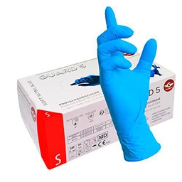 GUARD 5 - Caja de 200 unidades - guantes desechables de nitrilo azul en caja dispensadora