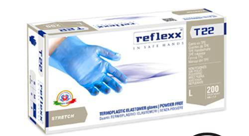 REFLEXX Guantes termoplásticos T22 100% aptos para alimentos, 2,0 g (M)