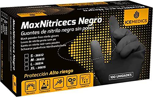 ICEMEDICS - MaxNitricecs Negro - GUANTES NITRILO - DESECHABLES