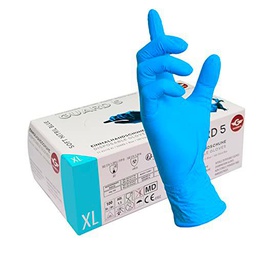 GUARD 5 - Caja de 100 unidades - guantes desechables de nitrilo azul en caja dispensadora