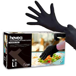 Hevea - Guantes de nitrilo desechables. Sin látex ni talco