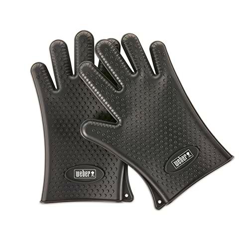 Weber 7017 Silicone Grilling Gloves, Black