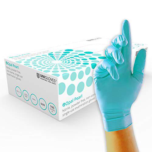 Unigloves Aqua Blue Pearl Nitrile GP0091 - Guantes desechables multiusos