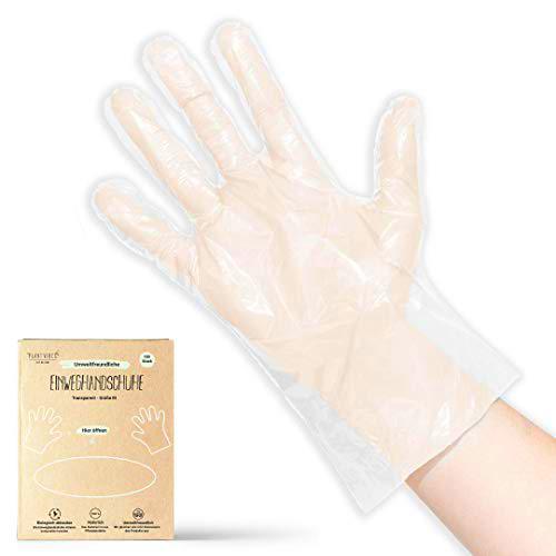 Plantvibes 100 Guantes ecológicos Desechables, respetuosos con el Medio Ambiente y compostables