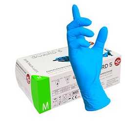 GUARD 5 - Caja de 100 unidades - guantes desechables de nitrilo azul en caja dispensadora