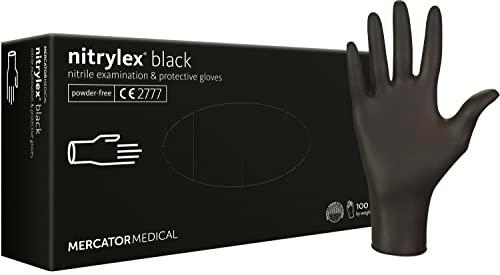 MERCATOR MEDICAL Guantes de nitrilo negros NITRYLEX BLACK, tamaño: S