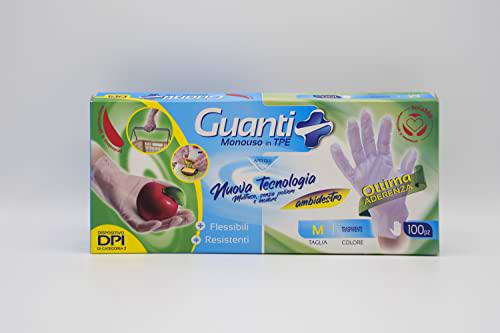 SETABLU Guantes desechables TPE | Multiusos sin polvo e inodoro | Dispositivo DPI de categoría I (M