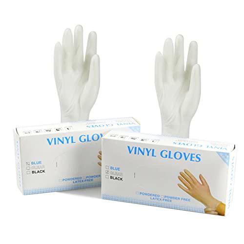 AZAMPA Guantes desechables, Guantes de Vinilo, Sin Polvo