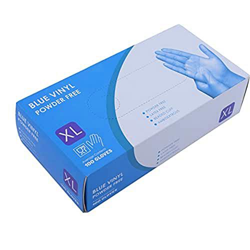 100 VINYL GLOVES XL BLU POWDER FREE