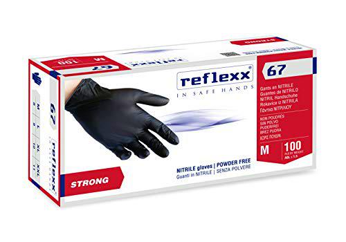 Reflexx R67/L sin polvo guantes de nitrilo Gr 5.5, tamaño grande