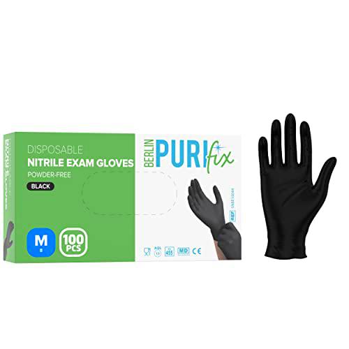 BERLIN PURIFIX 100 guantes de examen médico de nitrilo guantes desechables para limpieza de tatuajes (M