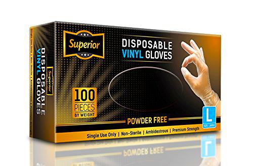 Guantes de vinilo desechables sin polvo