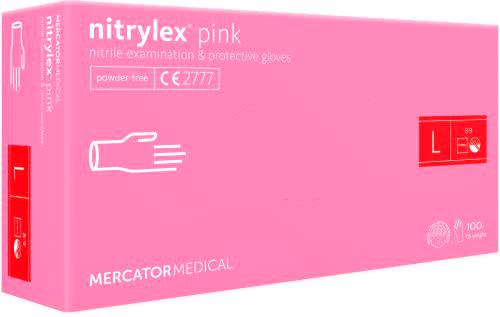 Guantes de protección desechables nitrylex® pink, Tamaño:L