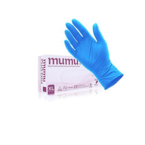 100 guantes de nitrilo talla XL sin polvo, sin látex