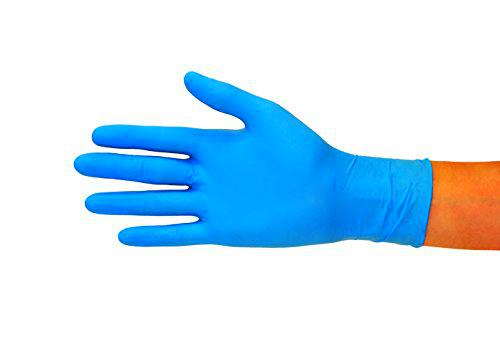 Guantes de nitrilo (XS, azul) desechables de 100 unidades