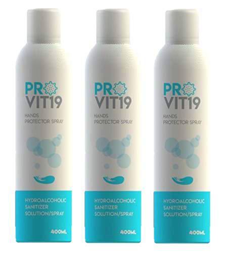 Pack 3 Hidro-alcohol en Spray para manos 400 ml. PROVIT 72% alcohol