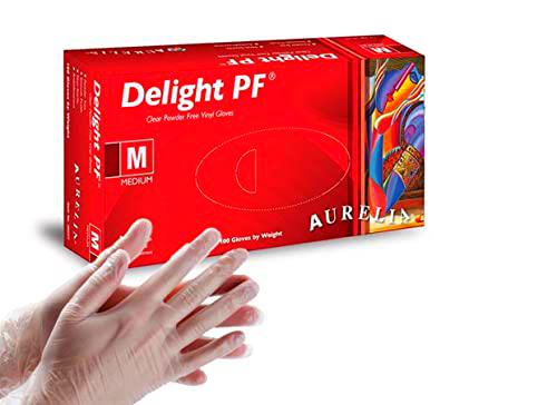 norrberg Delight - Guantes de vinilo desechables, sin polvo