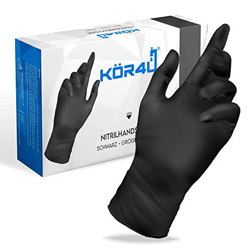 kör4u 100 guantes de nitrilo en caja dispensadora, sin polvo ni látex