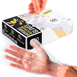 Beeleeve [3x500-Cajas Guantes de plástico desechables de poliéster