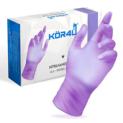 kör4u 100 guantes de nitrilo en caja dispensadora, sin polvo ni látex