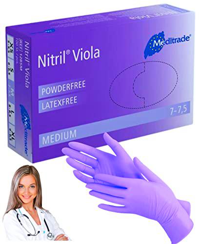 LA SPERANZA Guantes desechables de nitrilo, violetas