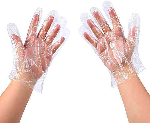 Guantes desechables, guantes de plástico, guantes transparentes desechables para limpiar la cocina (mediano) (paquete de 100)