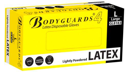 B M POLYCO LTD Bodyguard gl8185 látex Ligeramente con Polvo Guantes Desechables