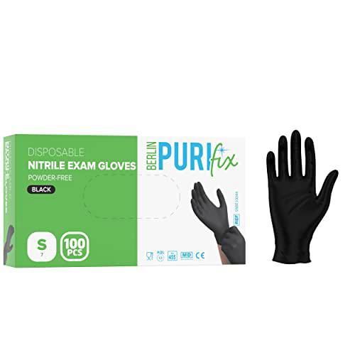 BERLIN PURIFIX 100 guantes de examen médico de nitrilo guantes desechables para limpieza de tatuajes (S