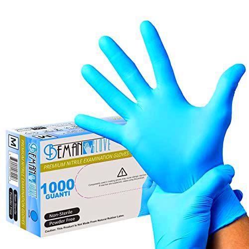 Beman BemanGlove® - 1000 guantes de nitrilo desechables azules