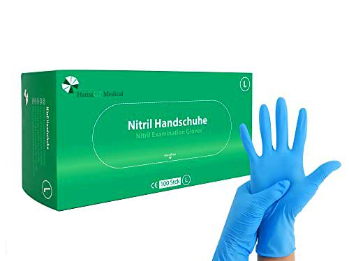 HansaGT Medical Guantes de nitrilo desechables de nitrilo