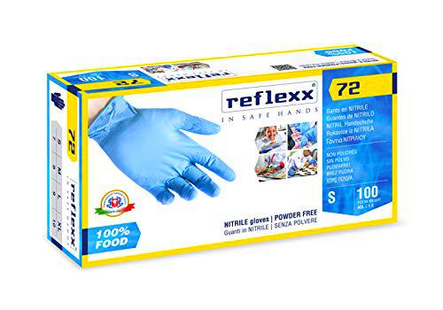 Reflexx R72/M Guantes, 100 unidades), Azul