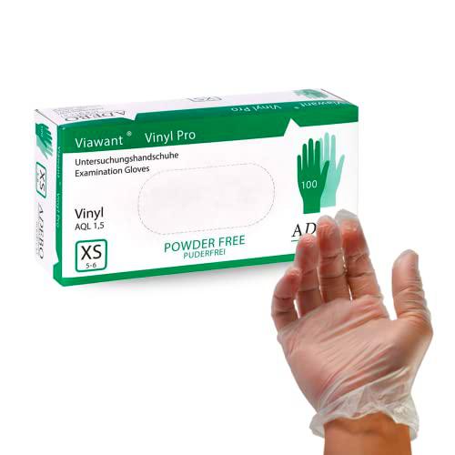 Viawant Guantes desechables de vinilo resistentes, paquete de 100 unidades en XS