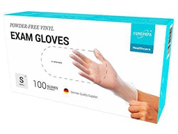 EUROPAPA® 100 guantes de vinilo desechables, sin látex