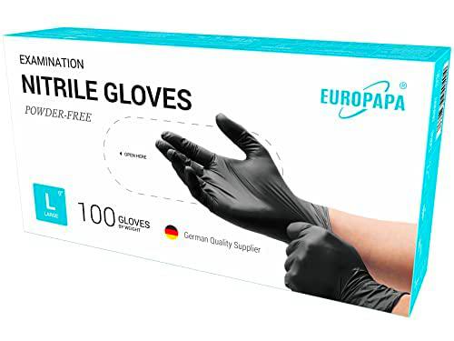 EUROPAPA 100 guantes de nitrilo desechables, guantes desechables