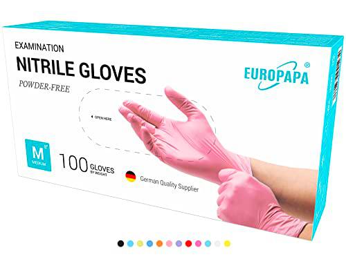 EUROPAPA 200 guantes desechables de nitrilo sin polvo