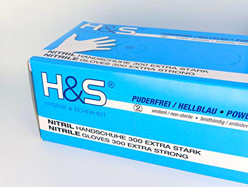 ISC Hygiene &amp; Safety Gants nitrile jetables non poudrés H&amp;S EXTRA STRONG (100 pièces)