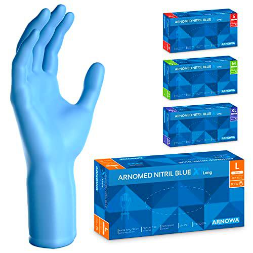 ARNOMED guantes nitrilo desechables azul extralargos