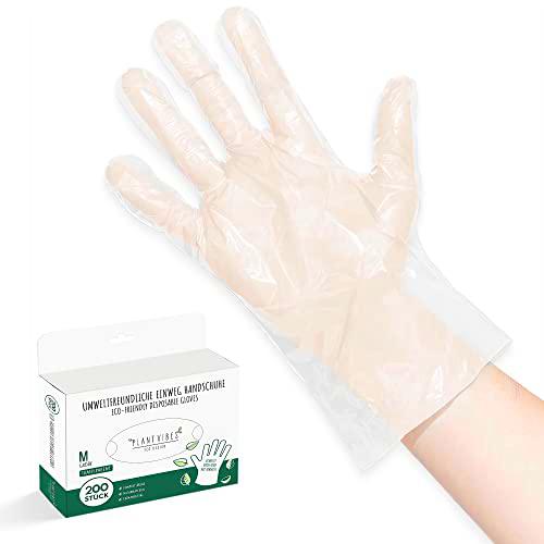 Plantvibes ® 200 guantes desechables orgánicos tamaño M