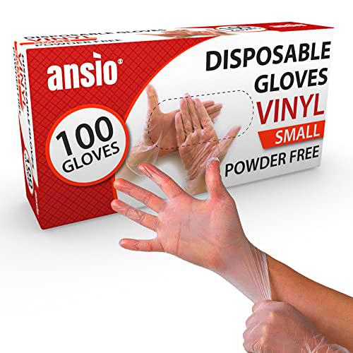 ANSIO Guantes de Vinilo Desechables, guantes desechables paquete de 100