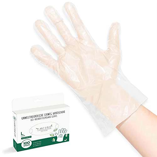 Plantvibes ® 100 guantes desechables orgánicos, tamaño L