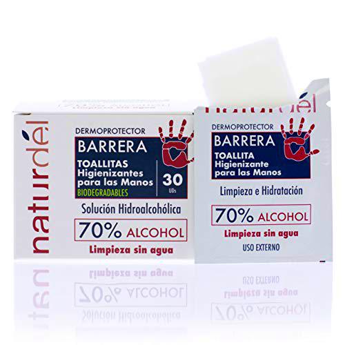 NATURDEL Toallitas Higienizantes De Manos, 70% Alcohol