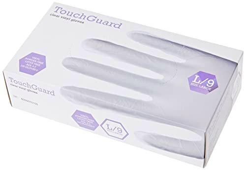 TouchGuard - Guantes de vinilo transparentes desechables sin polvos