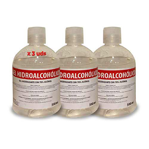 Gel Hidroalcohólico 70% alcohol - 500 ml, 3 Unidades