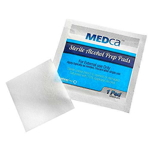 MEDca Alcohol Prep Pads, Estéril, Mediano, 2-Ply PACK OF 200