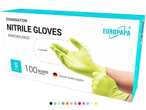 EUROPAPA® 100 guantes de nitrilo desechables, guantes desechables de nitrilo