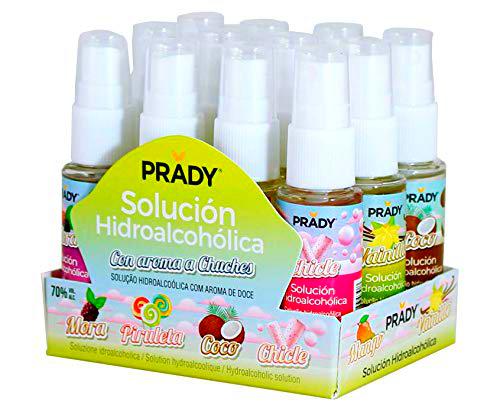 12 Spray Hidroalcohólico Prady con 6 Aromas: Piruleta