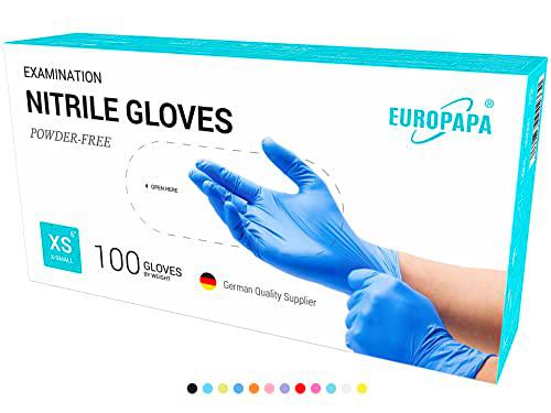 EUROPAPA® 100 guantes de nitrilo desechables, guantes desechables de nitrilo