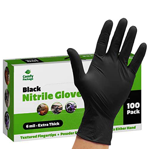 Guantes industriales de nitrilo negro [100 unidades] 6 mil