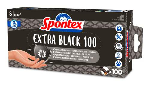 Spontex Extra Black - Guantes desechables de vinilo